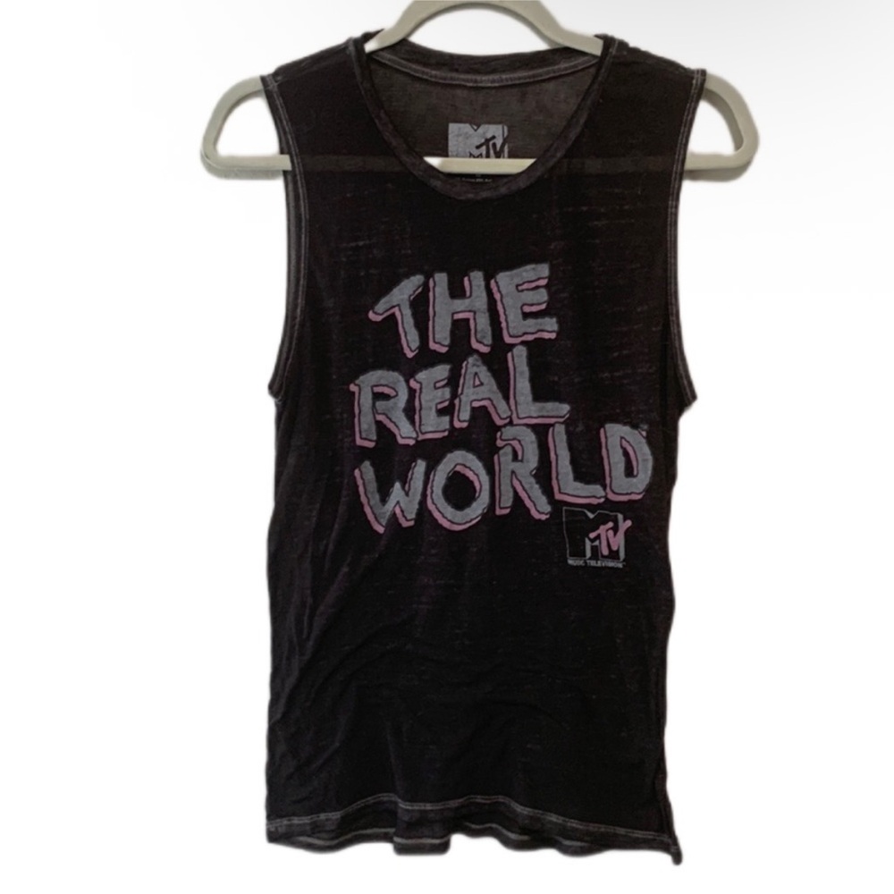 MTV The Real World Black burnout Tank Top M